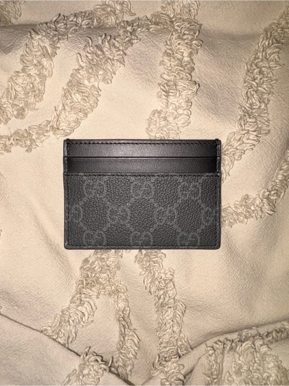 Gucci Black GG Canvas Card Holder